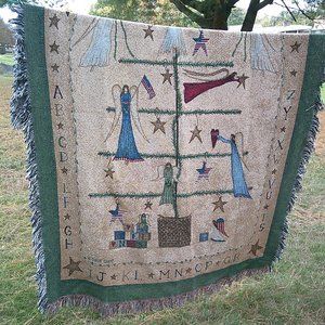 Vintage Angels Gather Here Tapestry Throw